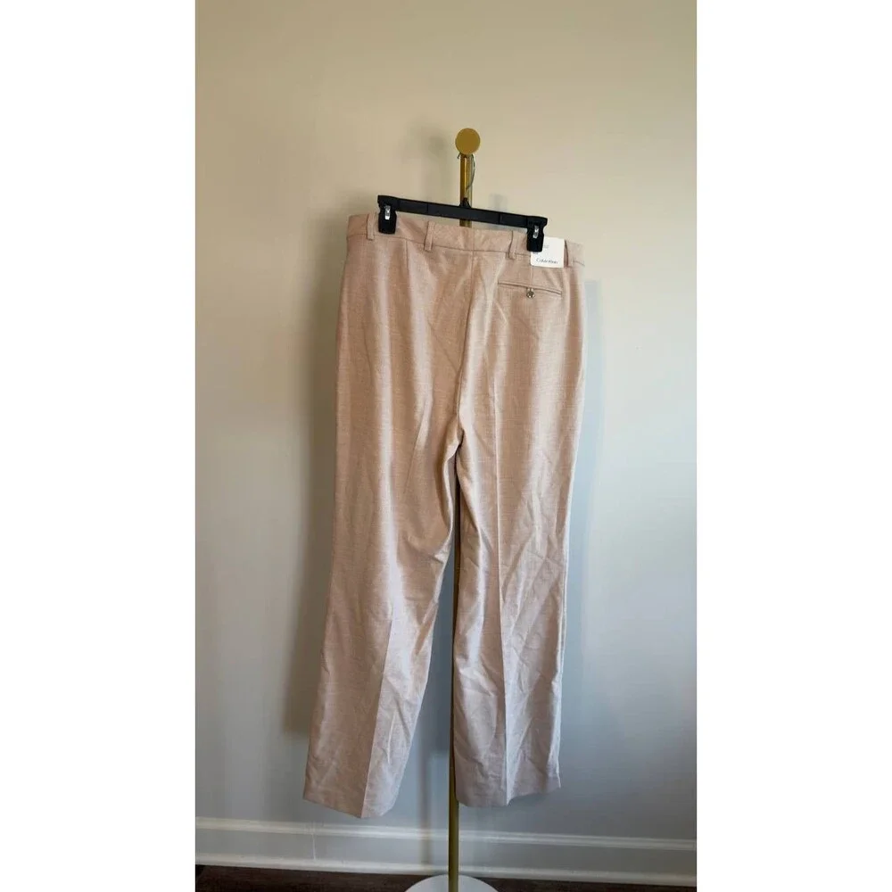 Calvin Klein High-Rise Modern Fit Pants Beige 16 NWT $99
